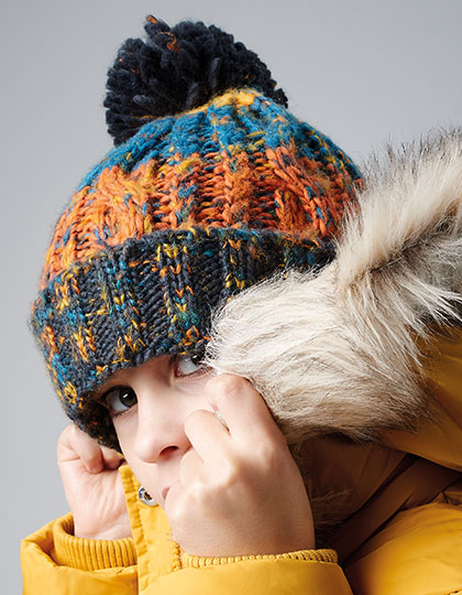 Beechfield CB486b Dziecięca czapka zimowa Junior Corkscrew Pom Pom Beanie