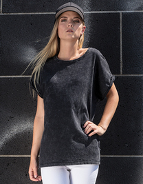 Build Your Brand BY053 Koszulka damska Ladies´ Acid Washed Extended Shoulder Tee